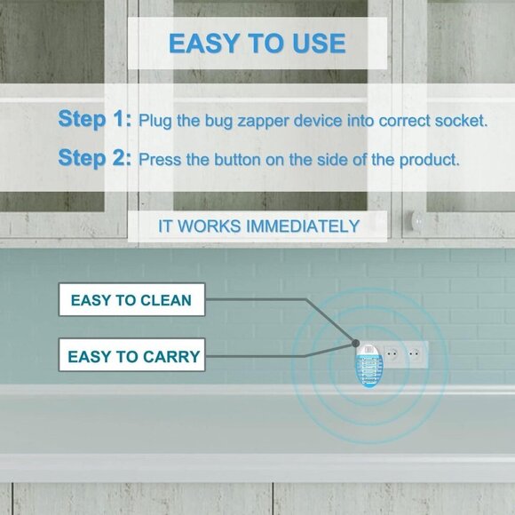 Flying Insect Trap 4Pack, Mosquito Zapper for Home, Bug Light Plug in Killer - Picture 3 of 7